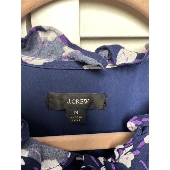 J. Crew Floral Long Sleeve Tiered Ruffle Dress Size Medium In Scattered Peony - Picture 4 of 13